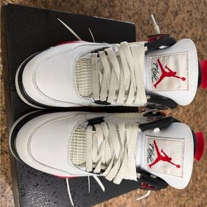 Air Jordan White and Red Sneakers
